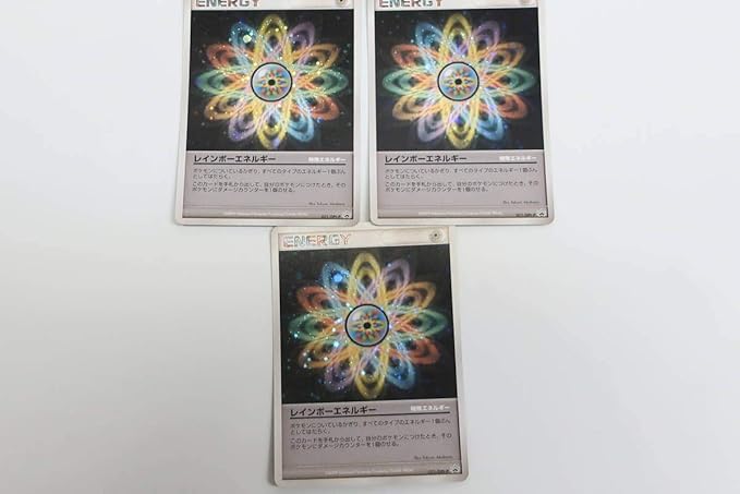 Amazon ポケモンカードゲーム レインボーエネルギー 特殊エネルギー Foilキラミラーカード 2 3枚セット おもちゃ おもちゃ