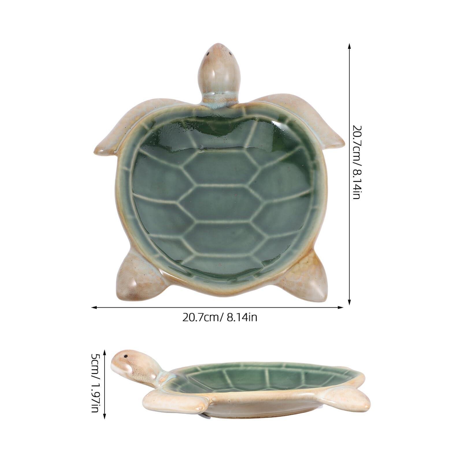 VANZACK Bandeja Organizadora Diseño Compacto y Portátil en Forma de Tortuga de Cerámica Multifuncional para Llaves y Dulces Adecuado Hogar y Oficina