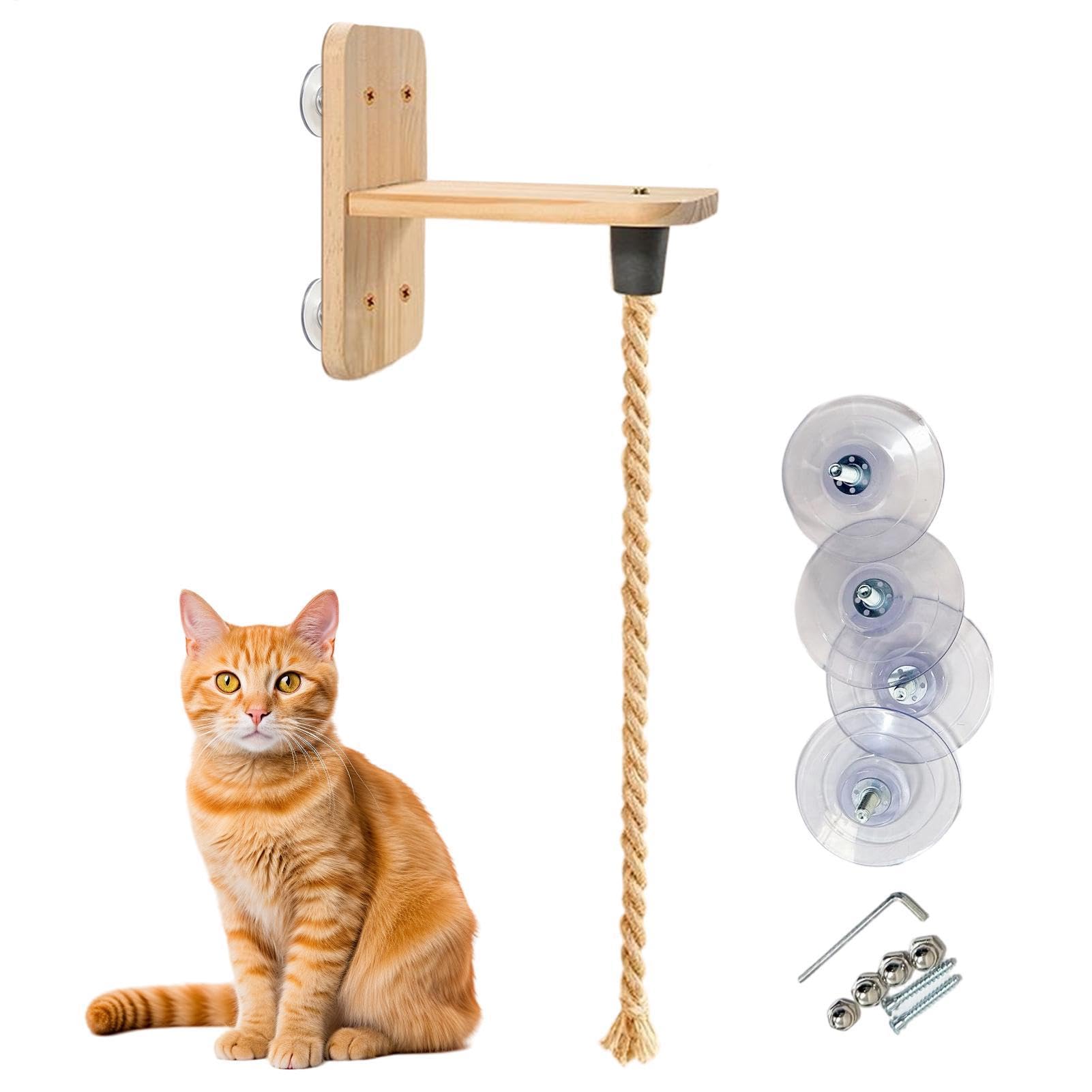 Corde d'escalade pour chat anti-mastication avec étagère de saut murale