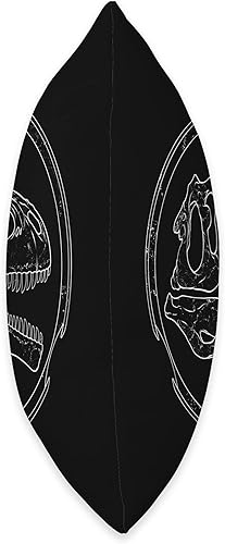 Vista 2 de Giganotosaurus Fossil Bones Paleontology Giganotosaurus - Almohada de calavera y dinosaurio, 18 x 18 pulgadas, multicolor