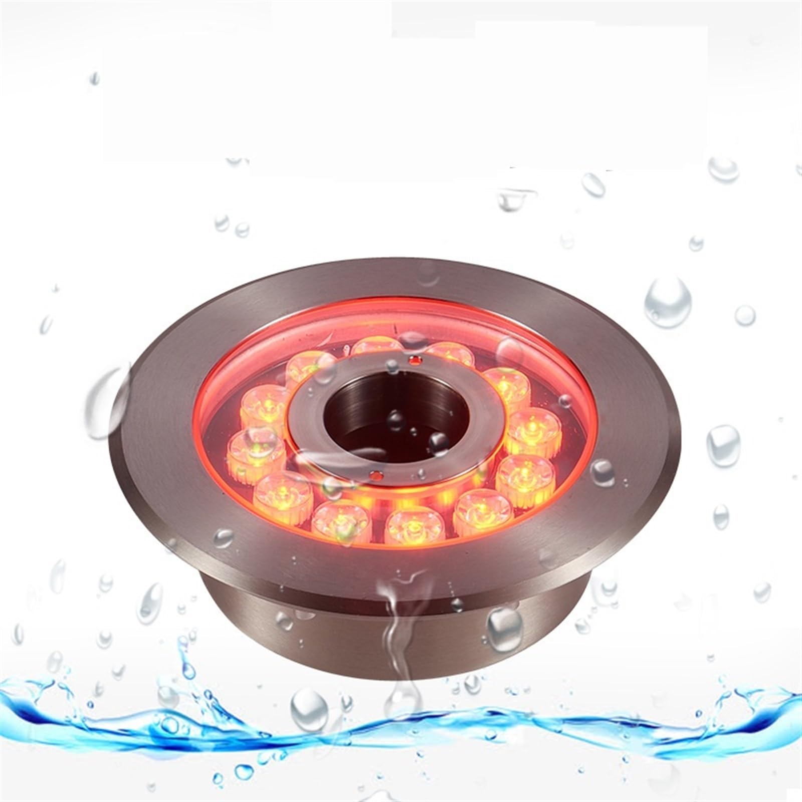 Poolbeleuchtung, LED-Brunnenlichter Edelstahl-Poollichter Frühlingslichter Bunte Fernbedienung RGB Quadratische Landschaftslichter Unterwasserlichter für Schwimmbad, Brunnen, Teich, Aquarium(RGB:D180m