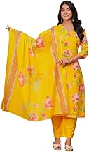 Women's Cotton Straight Kurta Set | Embroidered Kurta with Pant and Dupatta Set | Ethnic Set | Kurta Set