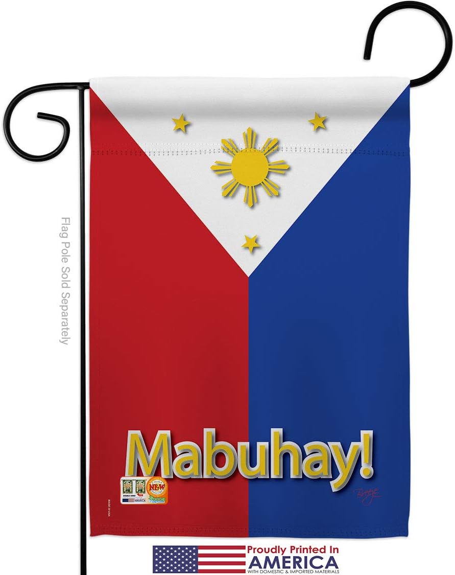 Philippines Garden Flag Set Wall Holder Regional Nationality Nation International World Country Particular Area Small Decorative Gift Yard House Banner Made In USA 13 X 18.5
