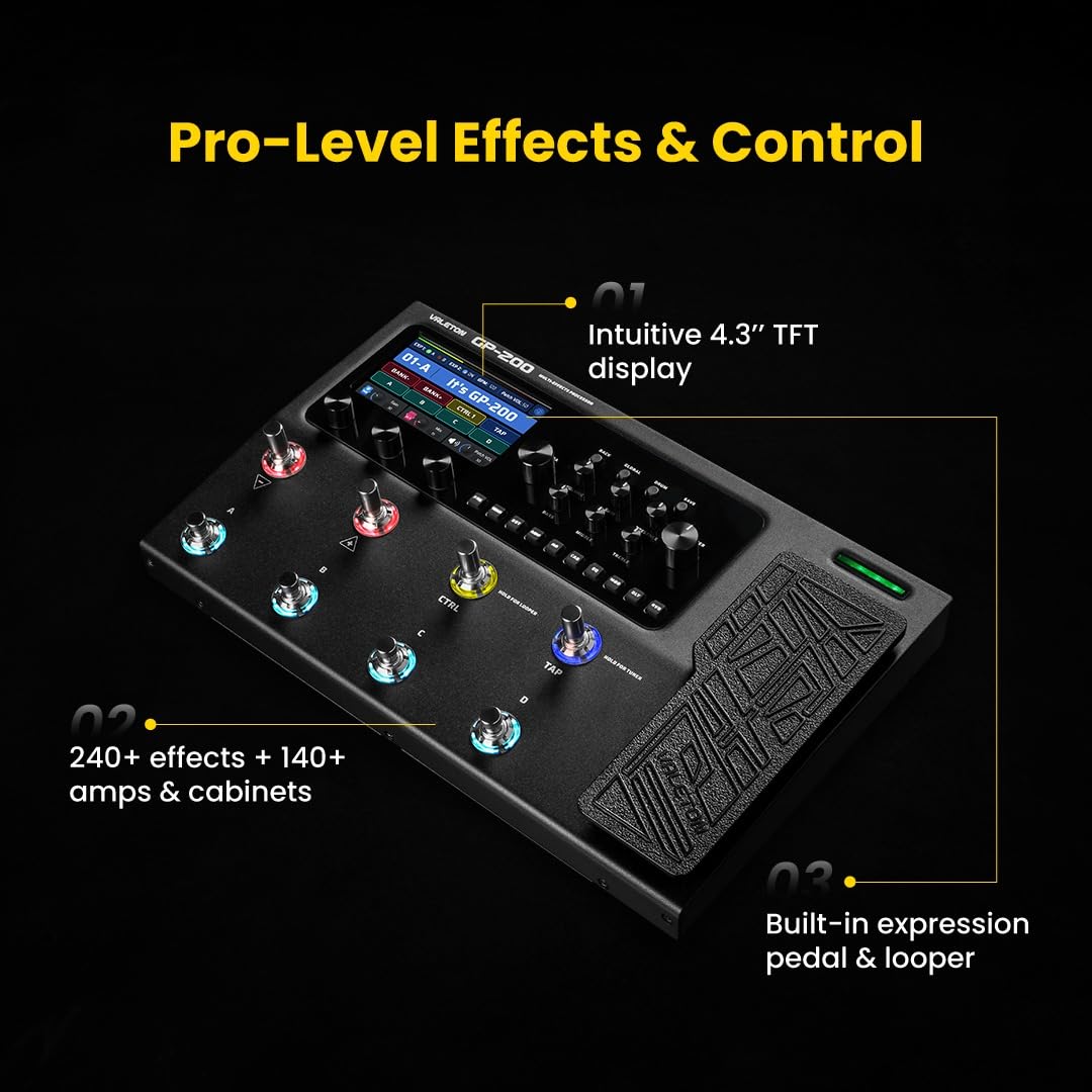 Valeton GP200 Multi Effects Processor + Gig Bag Black Bundle
