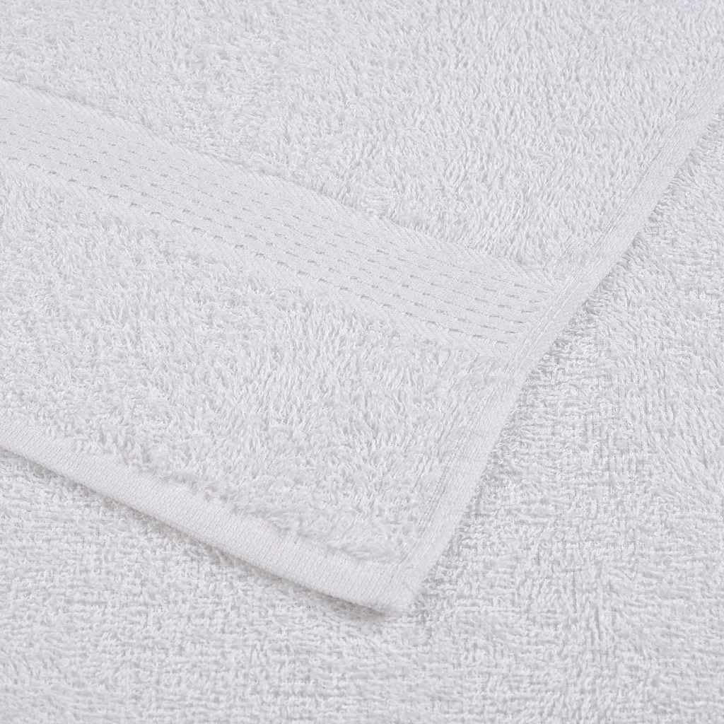 Juego de 8 toallas de mano, color blanco, 360 g/m², 100% algodón hilado en anillo, absorbentes, con práctico gancho para colgar, uso versátil, certificado Oeko-TEX
