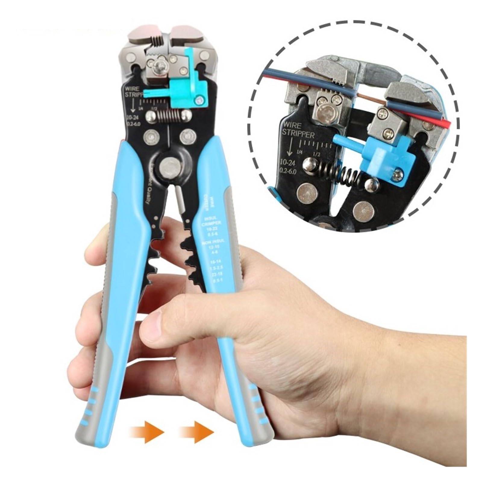 Herramienta de crimpado, pelacables, alicates multiherramienta, cortador pelacables automático 3 en 1, reparación de cables for electricistas.