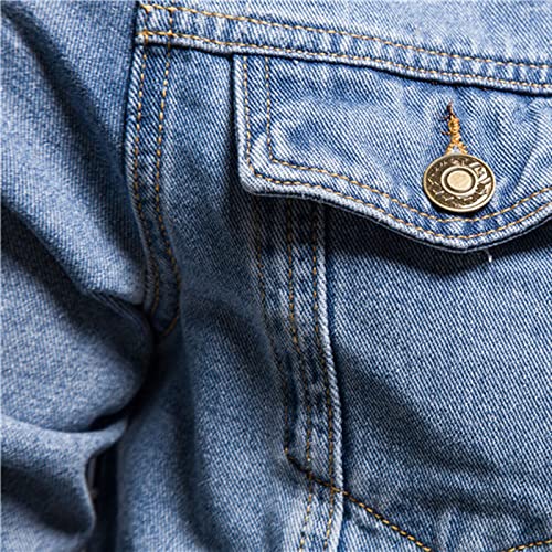 Button Down Jean Jackets For Men Pockets Long Sleeve Denim Coats Cardigan Comfort Fashion Classic Outwear Coat4