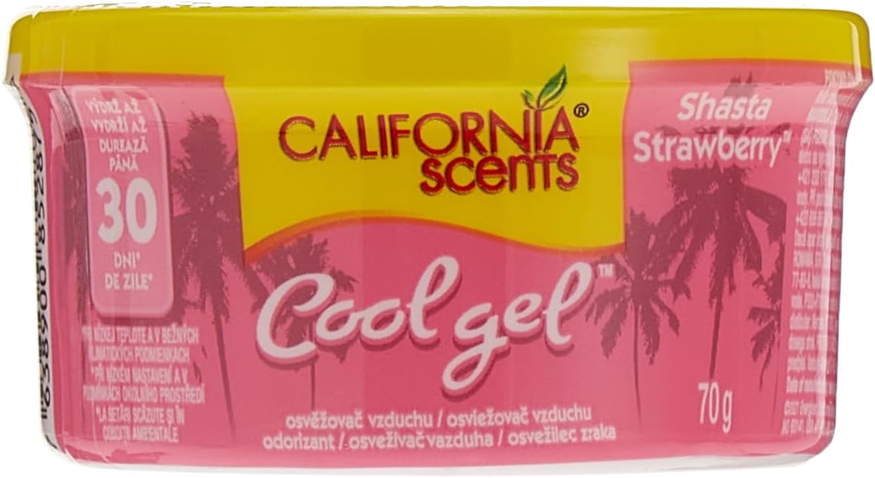 California Scents Strawberry Cool Gel - The Best Car Air Freshener with Cool Gel Technology - Long-Lasting Odor Eliminator and Auto Air Freshener for Cars