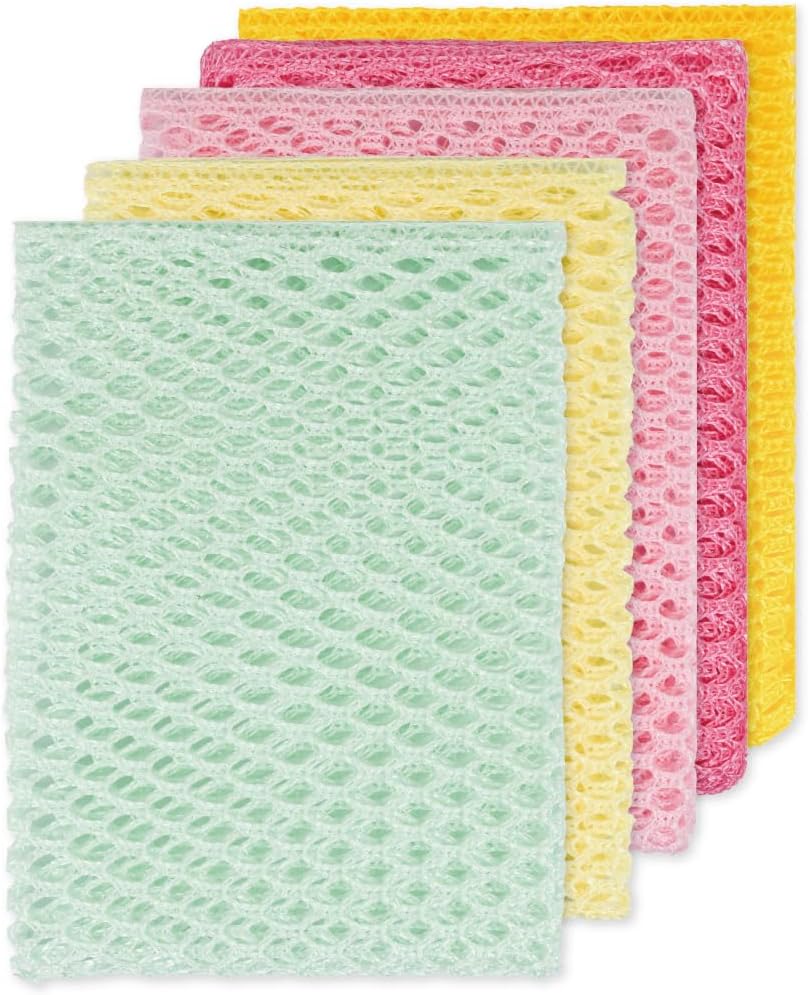 Olivia tree 5PCS Innovative Dish Washing Net Cloths,Scourer, Quick Dry,Perfect Scrubber for Washing Dishes 11" by 11"