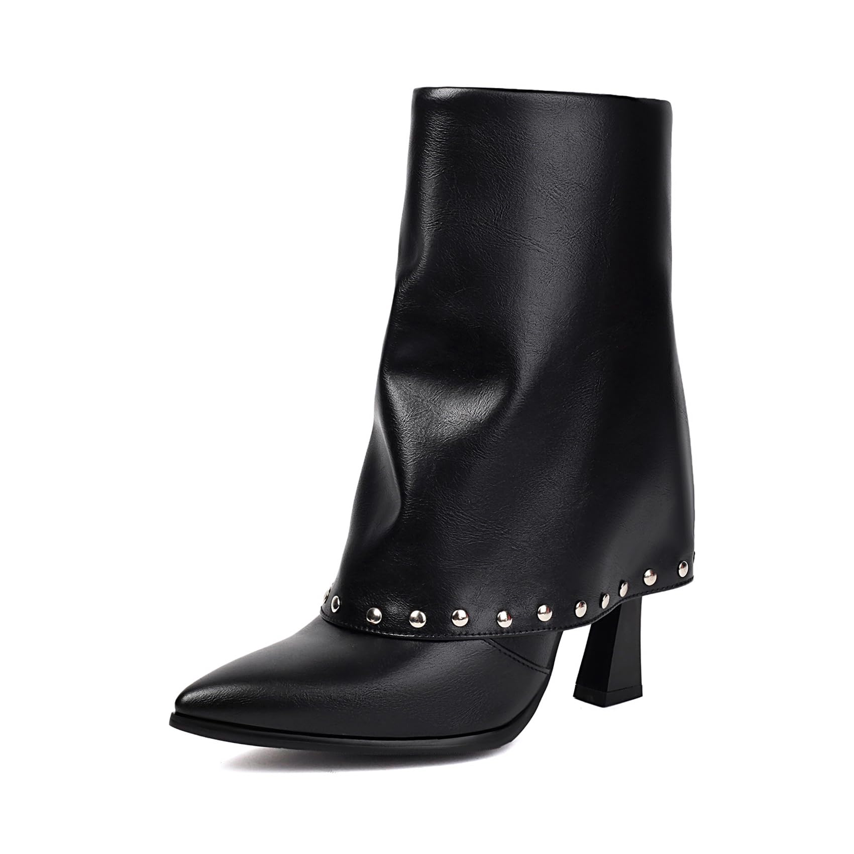 Stiletto Heel Mid Calf Boots Women Pointed Toe