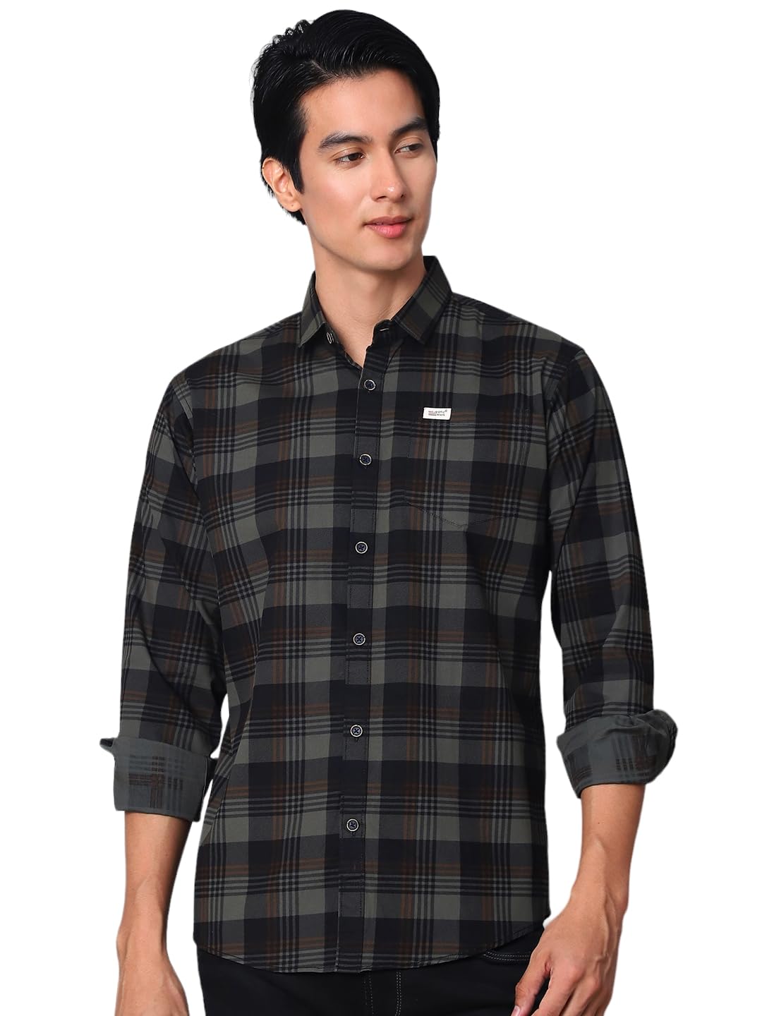 Majestic Man Comfort Cotton Slim Fit Checked Casual Shirt for Men