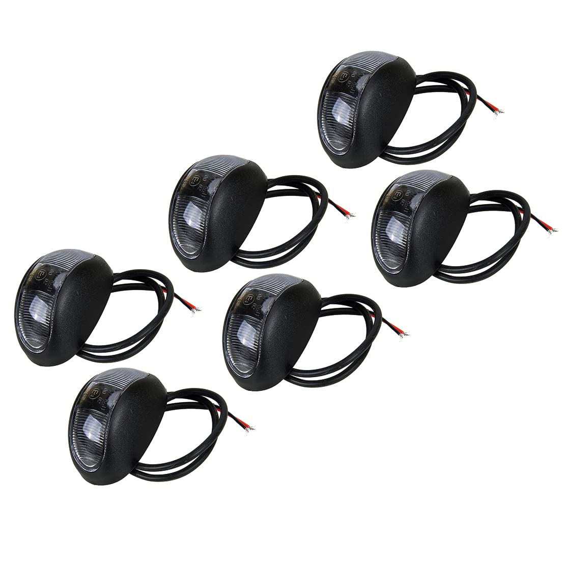 beler 6pcs 12V-24V LED Clearance Light Side Marker Lamp Ambre Rouge pour Remorque Camion Caravane
