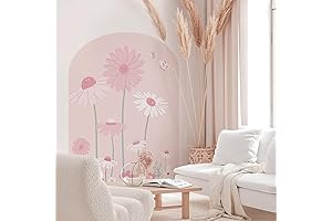 Large Arch Wall Decal, Pastel Flower Wall Sticker for Kids Room