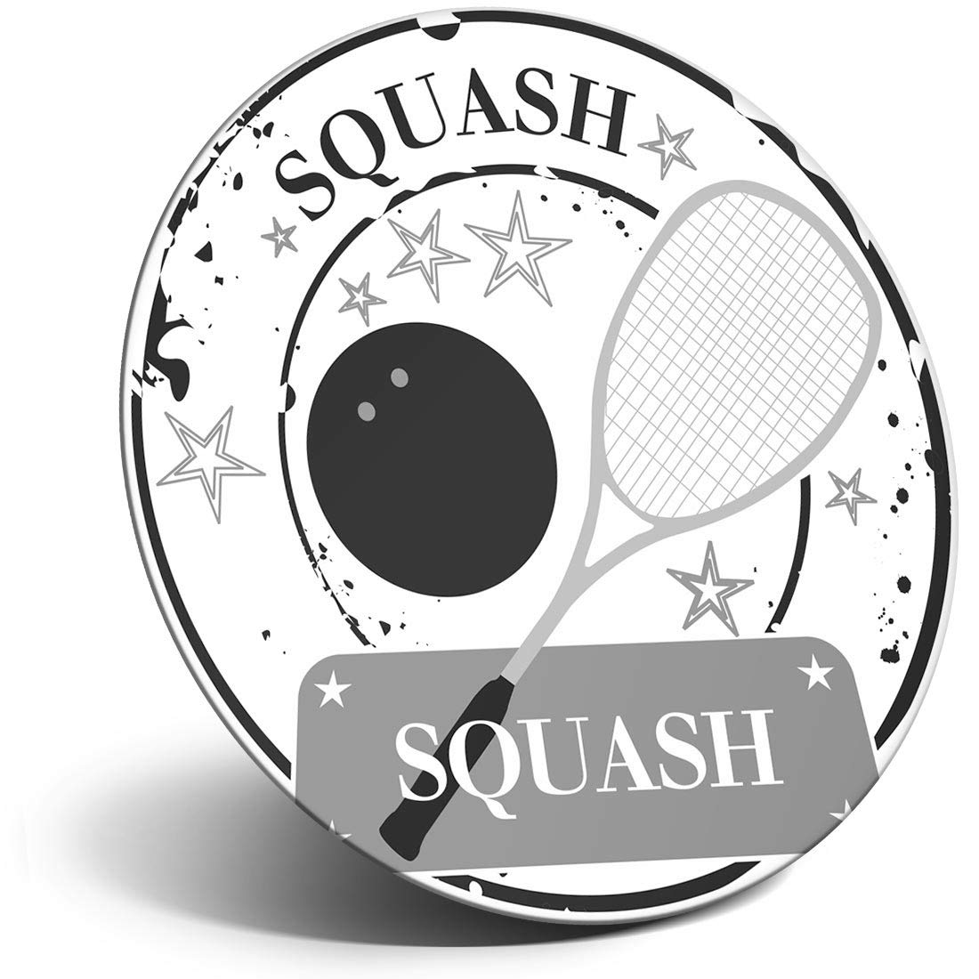Destination Vinyl ltd Magnet for Refrigerator, Fridge BW - Squash Player for Office, Cabinet and Whiteboard, Magnetic Stickers, 39815