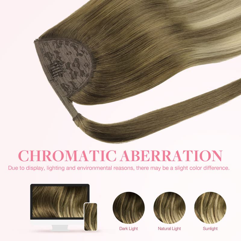 Miniatura 6 de GOO GOO Extensión de cola de caballo, cabello largo y lacio con clip, hecho a mano, cabello humano real para mujeres, extensiones de cabello de cola