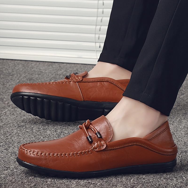 Men's Loafers Shoes Round Toe Vegan Leather Stitching Details Slip Resistant Anti-Slip Comfortable Classic Fashion Slip-ons3