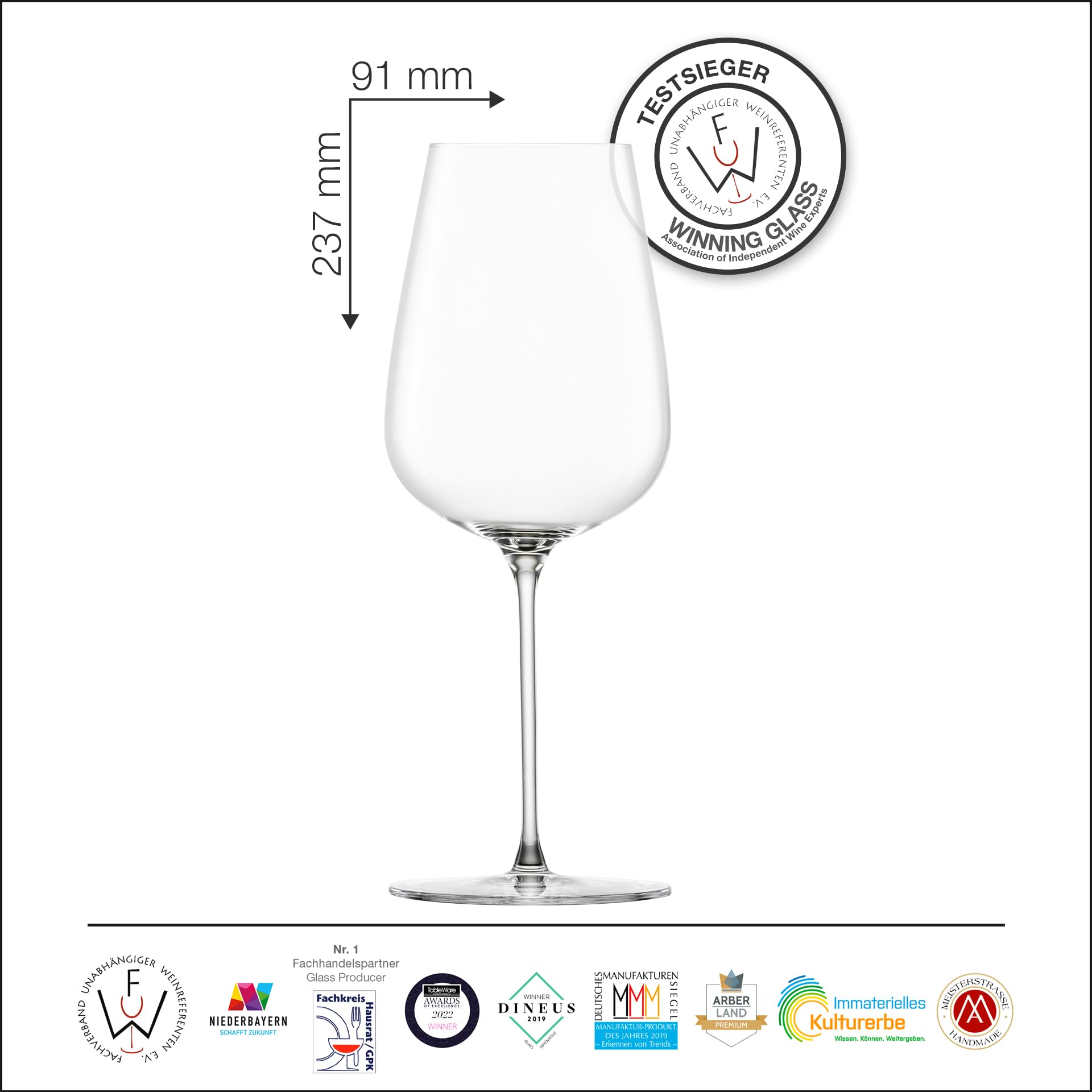 EISCH Allroundweinglas Essenca Sensisplus Fruchtig & Aromatisch (2 Stück), Weingläser für fruchtige Weiß- und Rotweine, spülmaschinenfeste Kristallgläser, Made in Germany (Art.-Nr. 180097)