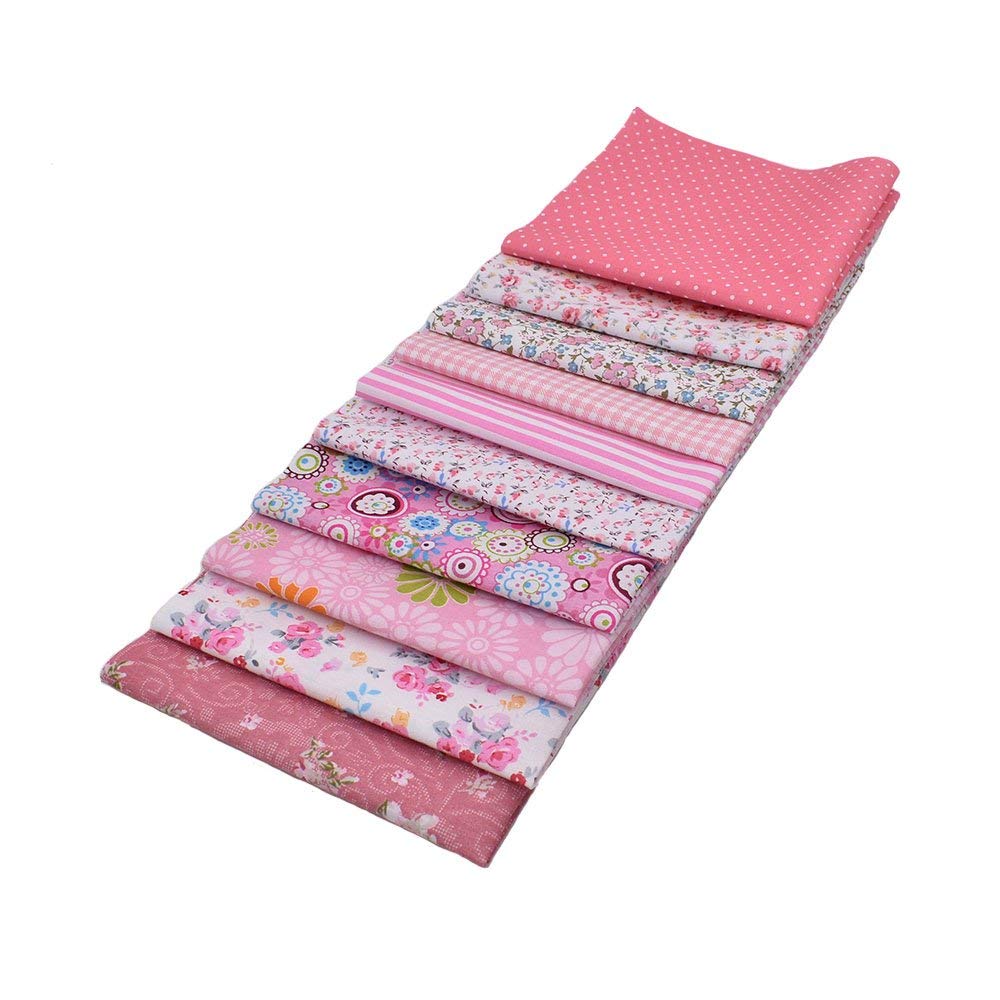 10pcs 12 x 12 Inches (30cmx30cm) Print Cotton Red Series Fabric Bundle Squares Patchwork DIY Sewing Scrapbooking Quilting Pattern Artcraft