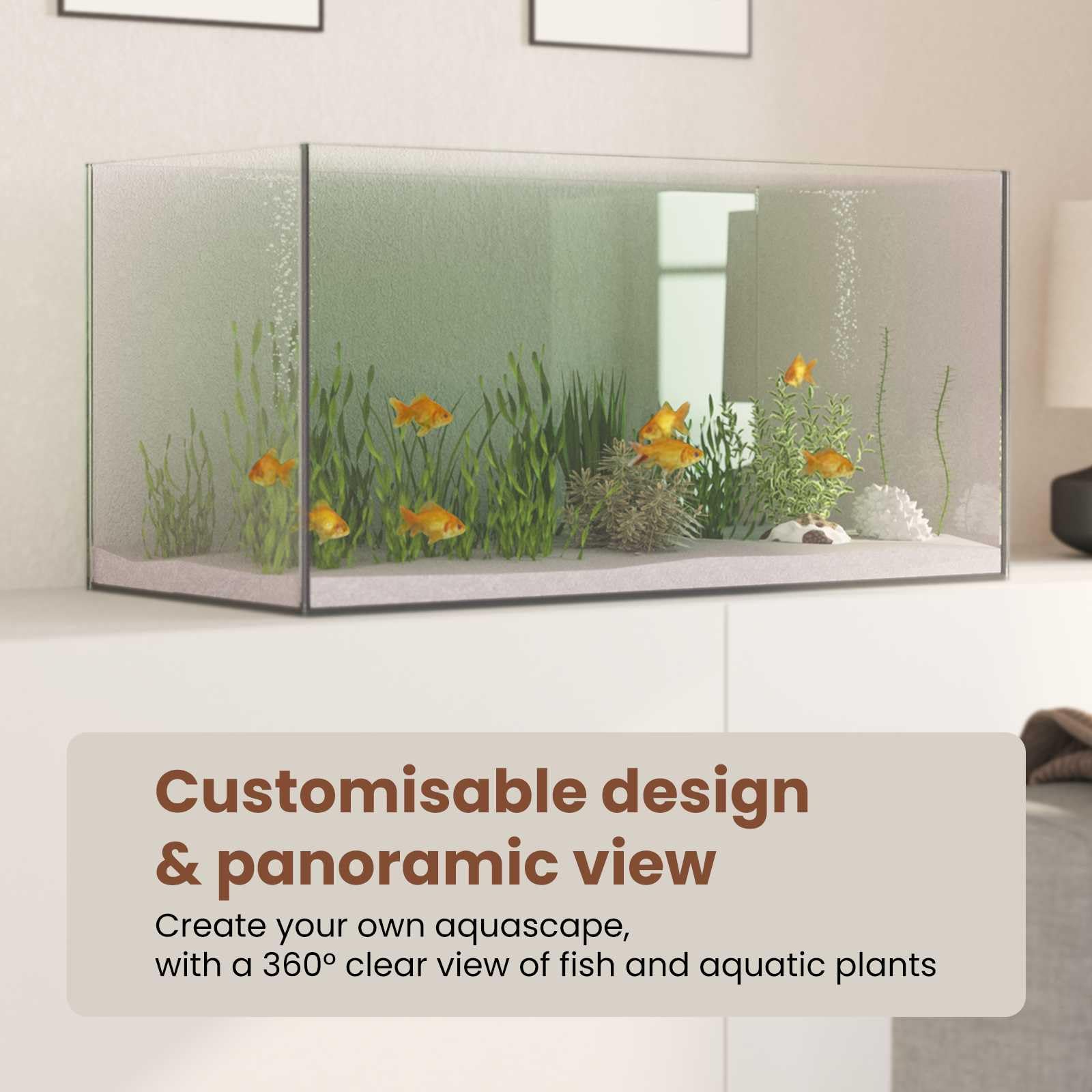 vidaXL Acuario con Almacenamiento Transparente 60 x 30 x 30 cm Cristal, Acuario exhibidor, Tanque de Vidrio Moderno, pecera panorámica, para Interiores y Exteriores