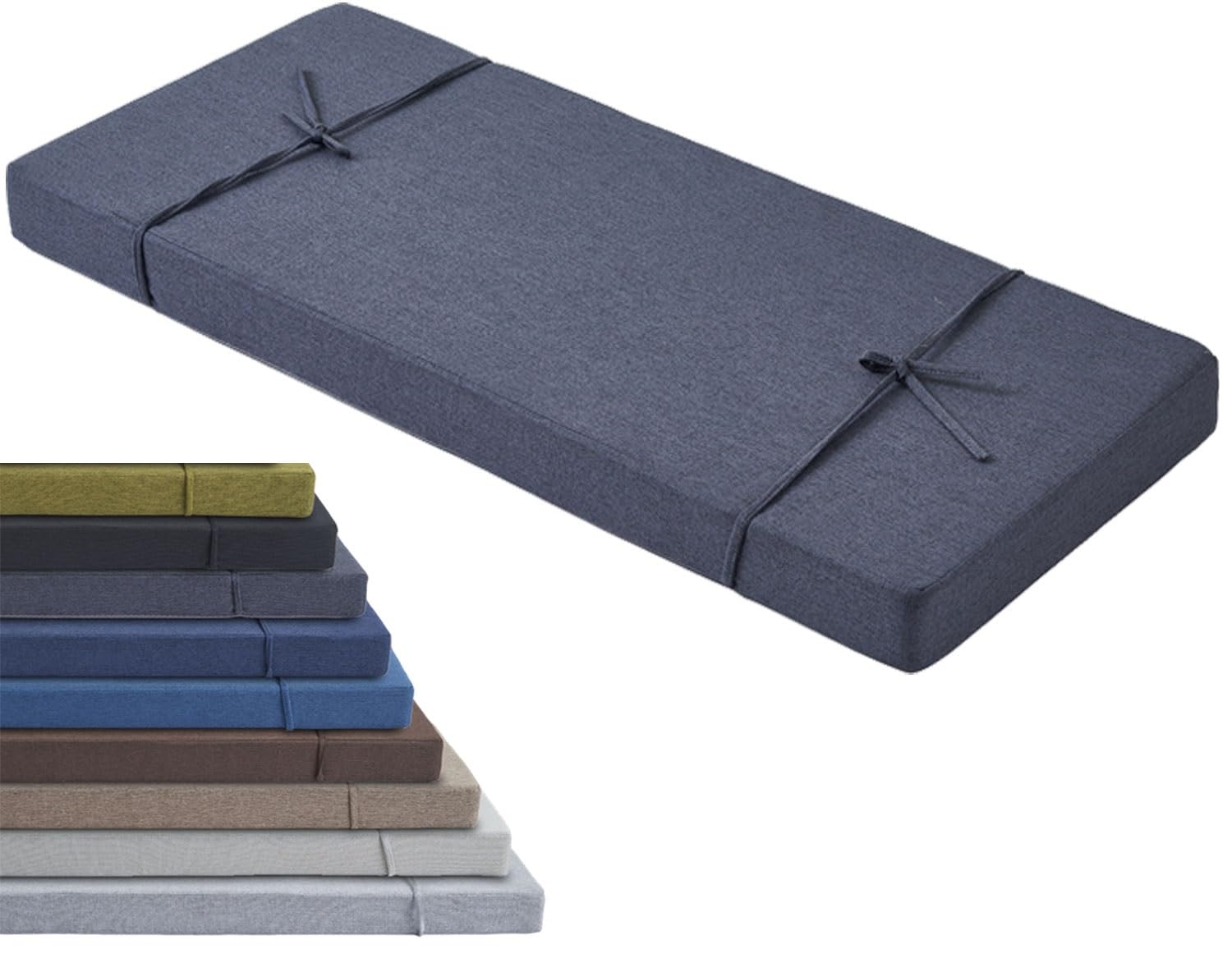 Outdoor/Indoor Bench Cushion with Zipper - 120cm/150cm/100cm/90cm x 40cm/35cm/30cm - Non-Slip Seat Pad for Bay Windows, Garden Patio, Long Chairs, Swings & Porch Furniture(Dark gray,50x115x5CM)