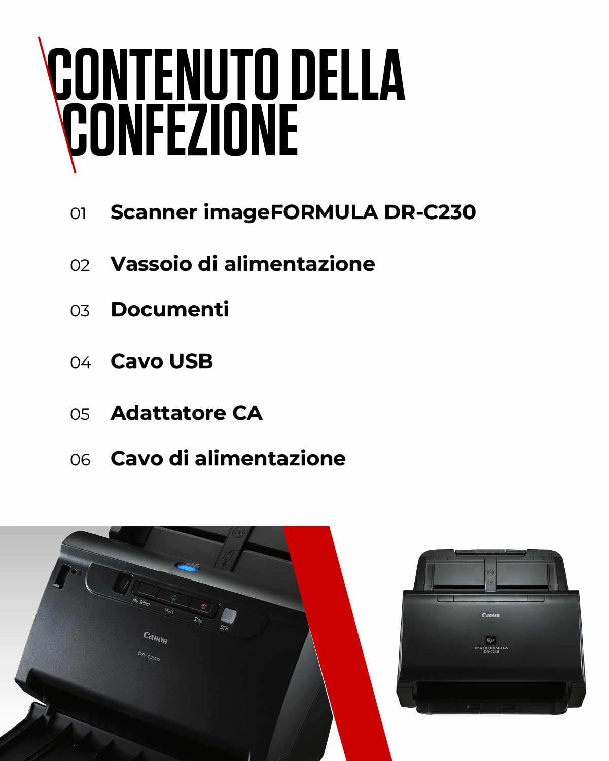 Canon Scanner per Documenti imageFORMULA DR-C225II | Scanner Fronte-Retro con USB per Casa e Ufficio | Fino a 25 Pagine al Minuto | Software CaptureOnTouch | Supporto OCR e Scansione su Cloud