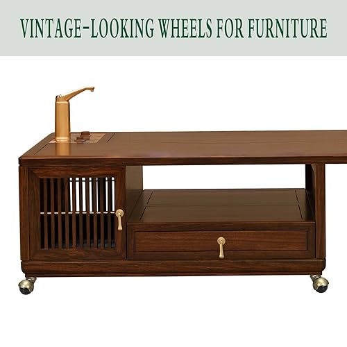Miniatura 6 de Ruedas de muebles, ruedas de bola, ruedas giratorias de 1.5 pulgadas para muebles, ruedas de bola vintage para muebles, ruedas de latón antiguo,