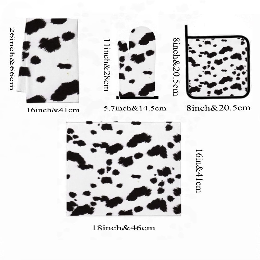 9PCS Stampa Dalmata 1 Cucina Decor e Accessori Set