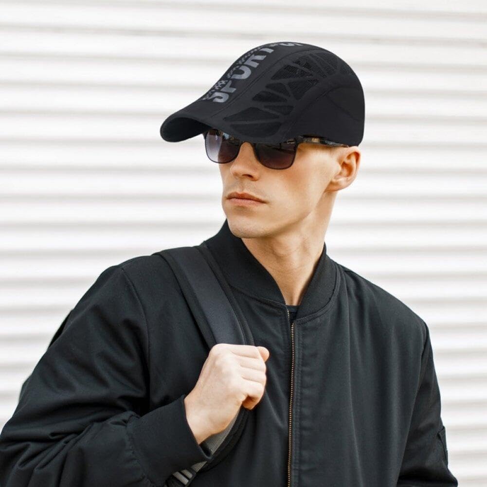 Dalababa Berretto piatto da uomo, in cotone, vintage, Ivy Gatsby Newsboy, cappello da cabbie da golf, regolabile, casual, tinta unita, per guida