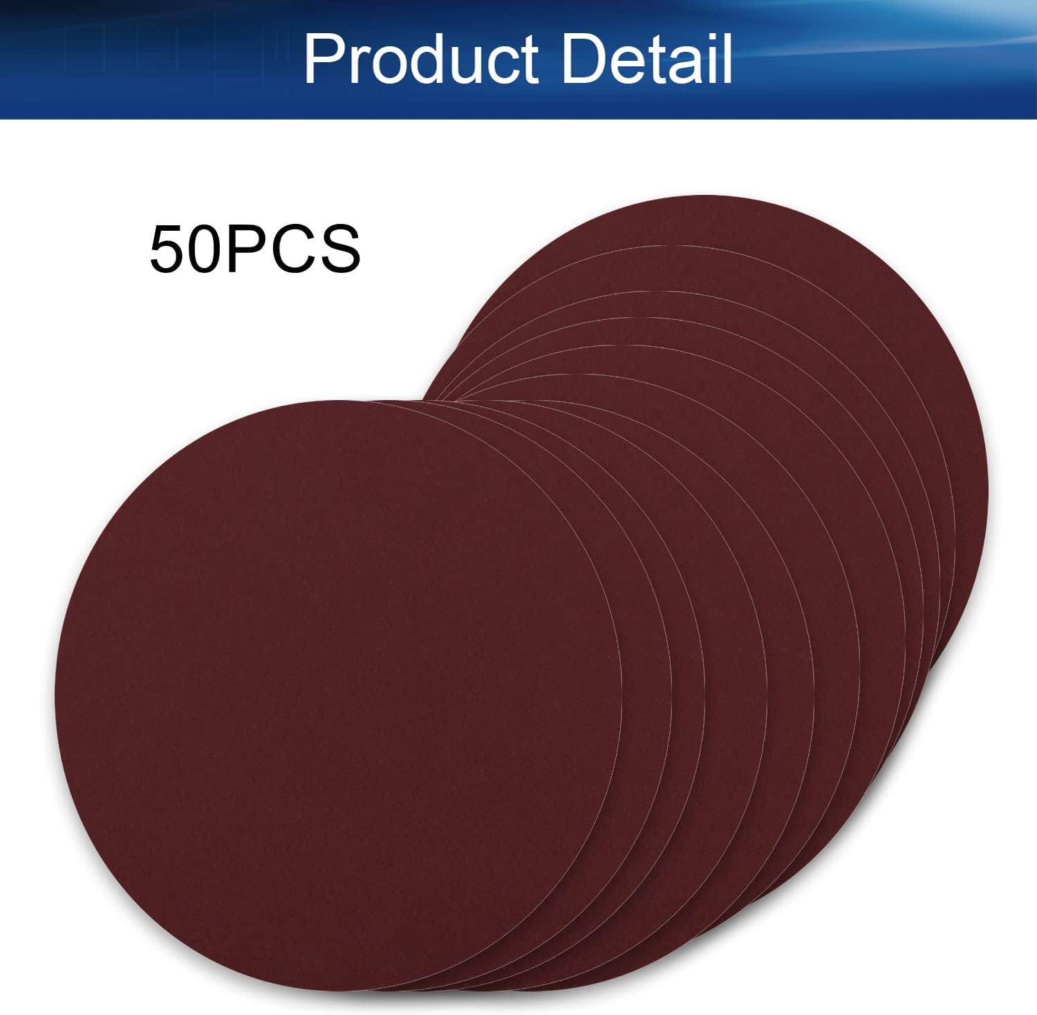 Auniwaig 50pcs Sanding Discs,5-Inch Sandpaper Hook and Loop Adhesive Sand Discs,600 Grit,Grinding Polishing for Random Orbit Sander