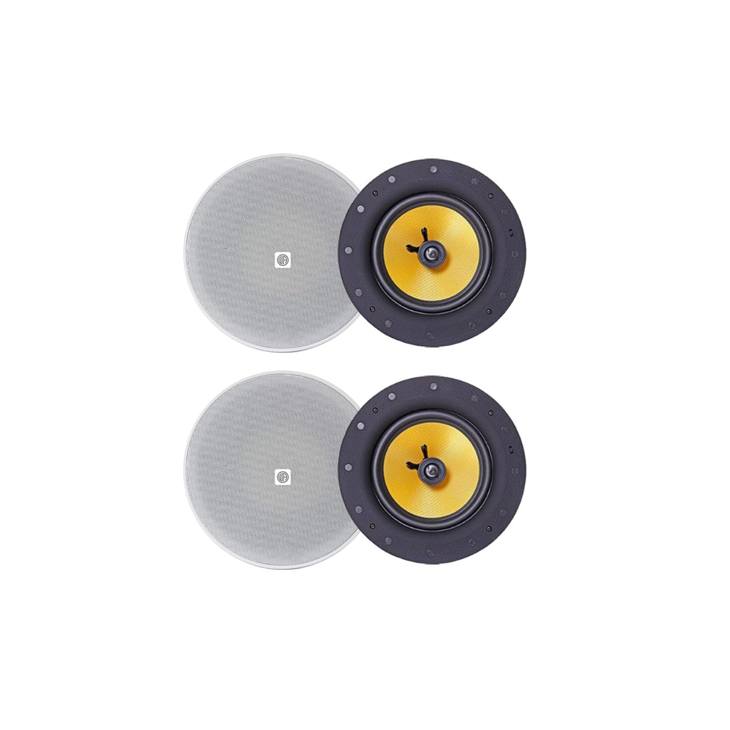 80 watts 2 way flush mount ceiling speakers, 6 inches,for bathroom, kitchen, living room, office (pack of 4)
