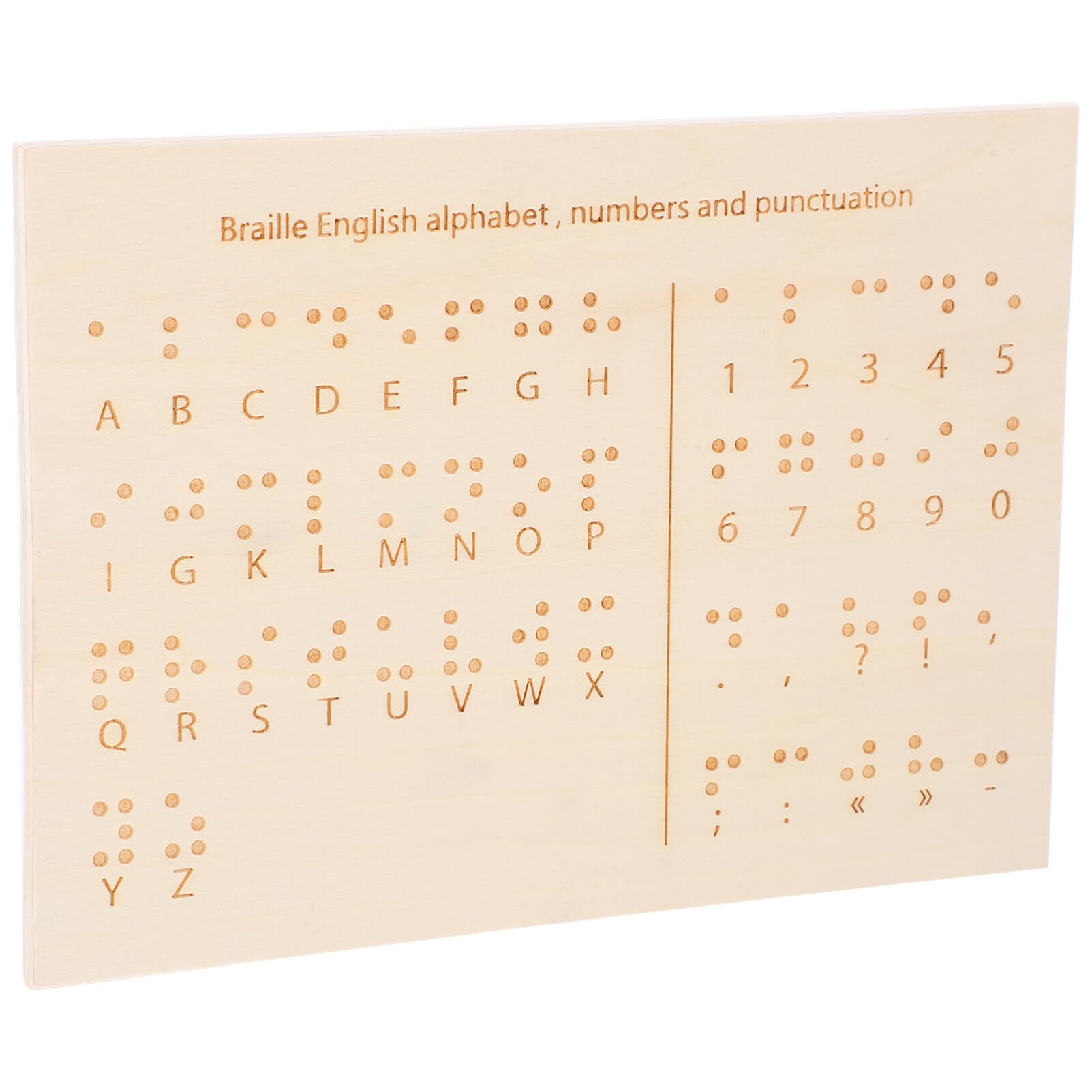 EXCEART Tavola Braille in Legno Beige per Decodifica e Scrittura, Design Leggero e Funzionale, Strumento Didattico per Apprendimento Braille per Non Vedenti