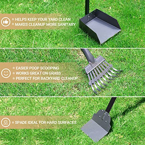 Heeyoo COMOYA Dog Pooper Scooper, Dog Poop Tray And Rake Set thumb #5