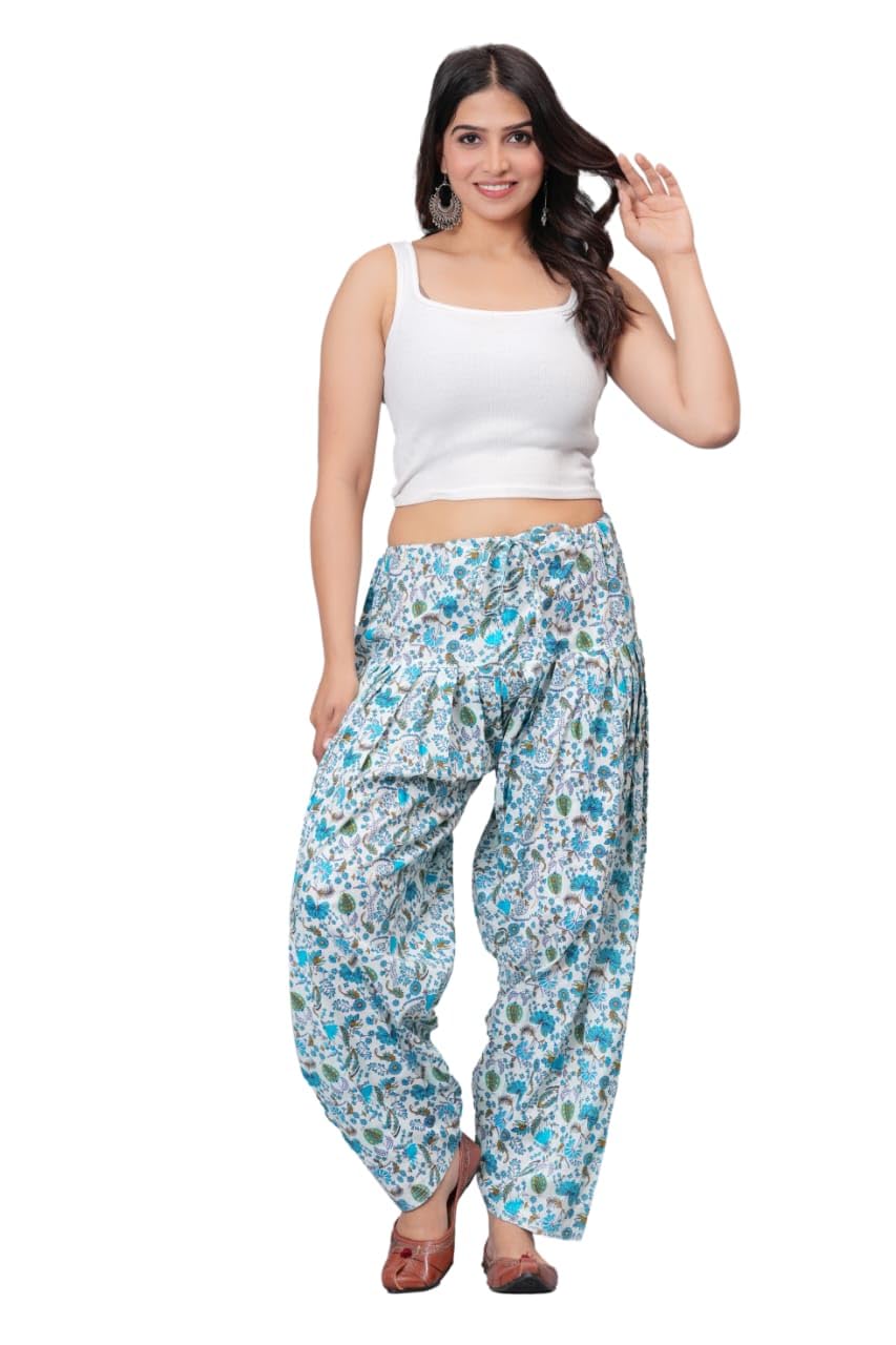 neha cration Women's Regular Fit Printed Cotton Patiala Salwar