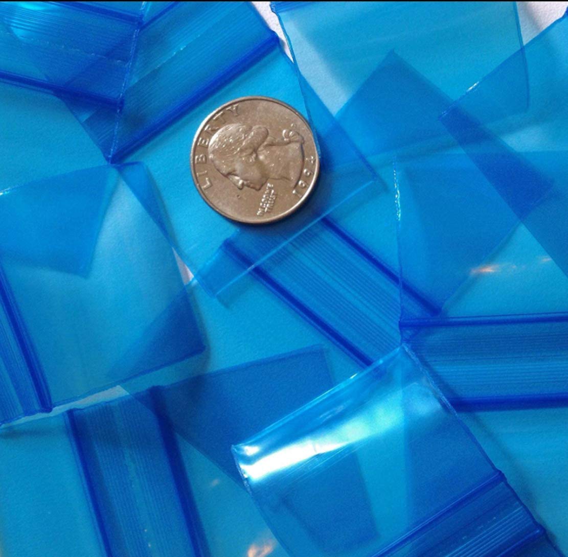 Plastic Ziplock Baggies Clear,Blue 200-2" X 2" 2020 Blue Tone Small Zipper Lock Baggies Craft Resealable Plastic Baggy 2 Mil Zipper Poly Bags