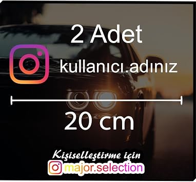 nstagram Logolu Kullan c  Ad  - 2 Adet 20 Cm - Ara  - Motor Sticker Etiketi Folyo Kesim