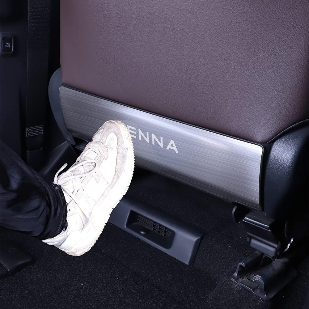MagicCar Back Seat Protector fit for 2021-2024 Toyota Sienna Accessories-Best Stainless Steel Protection for Automotive interiors from Dirt, Scratches-Protector Back of Seat (Silver)