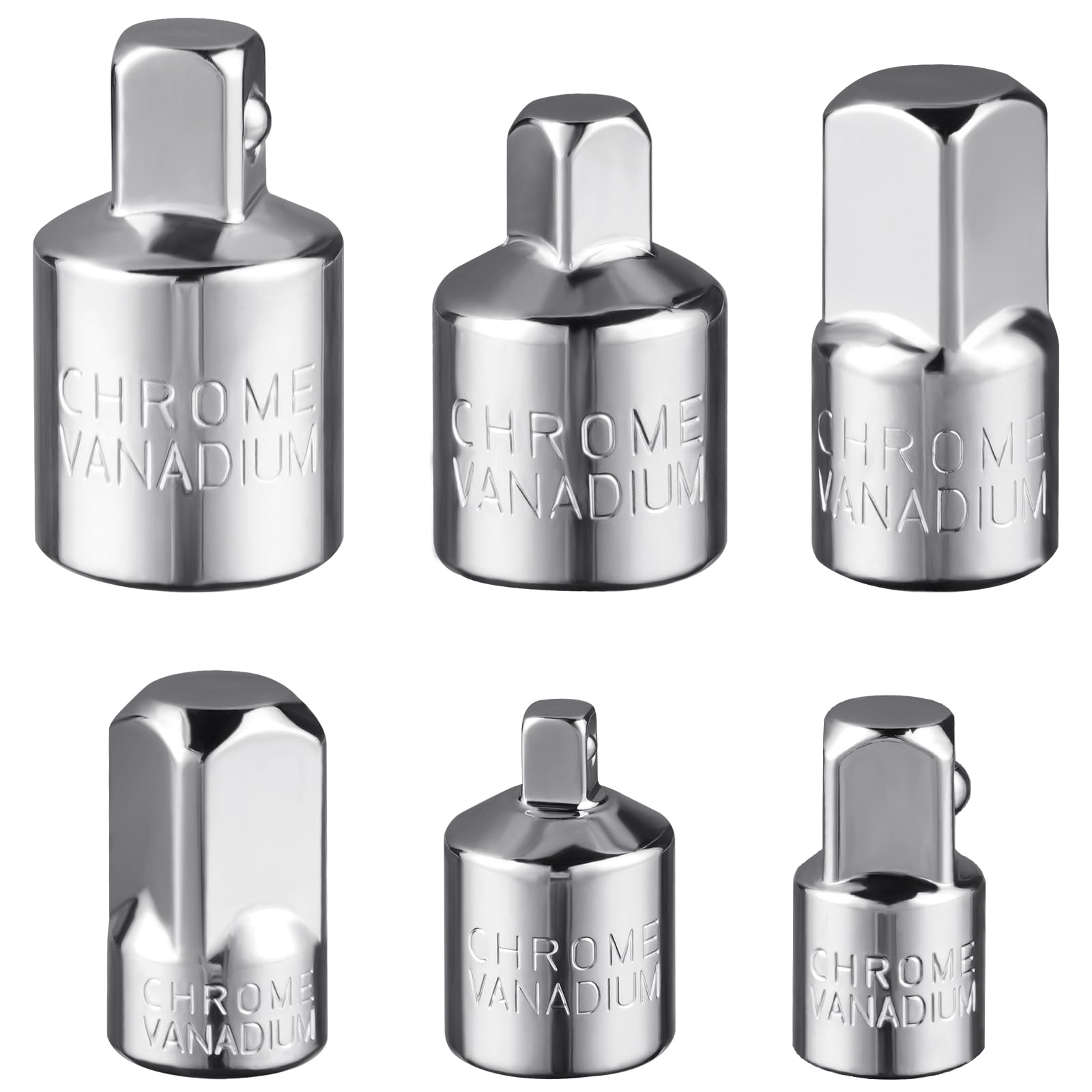 Flintronic Adaptador de enchufe de impacto, extractor de tuercas de giro de 1/2 pulgada, juego de adaptadores de 1/10.2 cm, 3/20.3 cm, 1/5.1 cm para tuercas, taladros, llaves inglesas, trinquetes