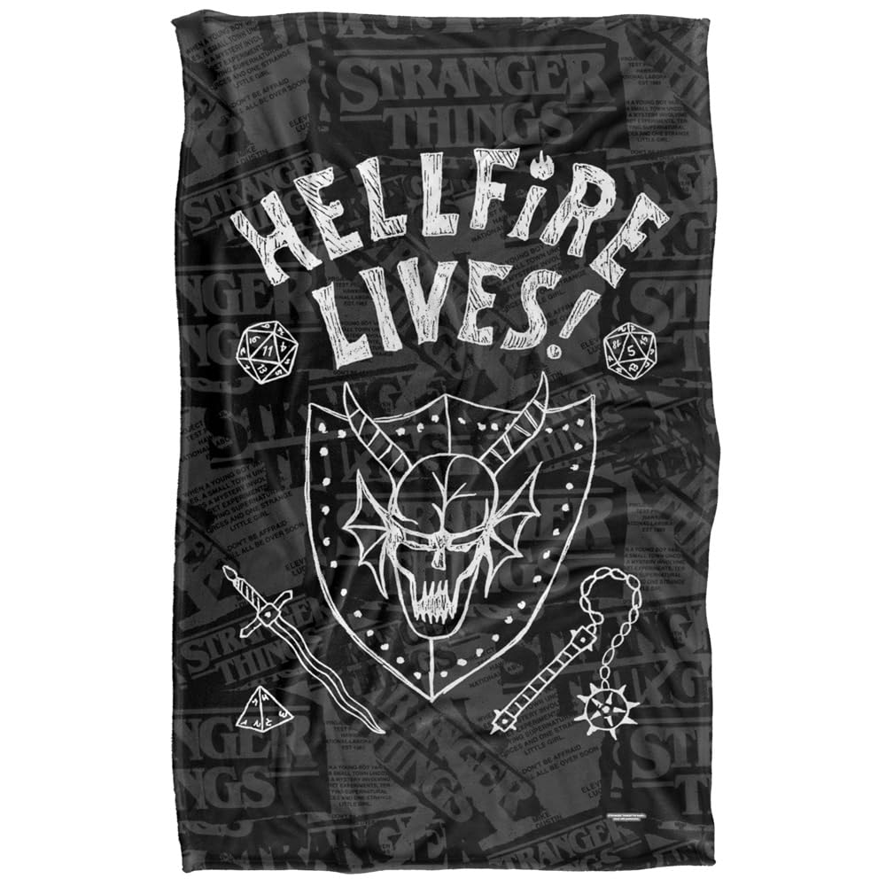 Stranger Things Hellfire Lives Graduation Inverted Silky Touch Super Soft Throw Blanket 91 X 147 Cm