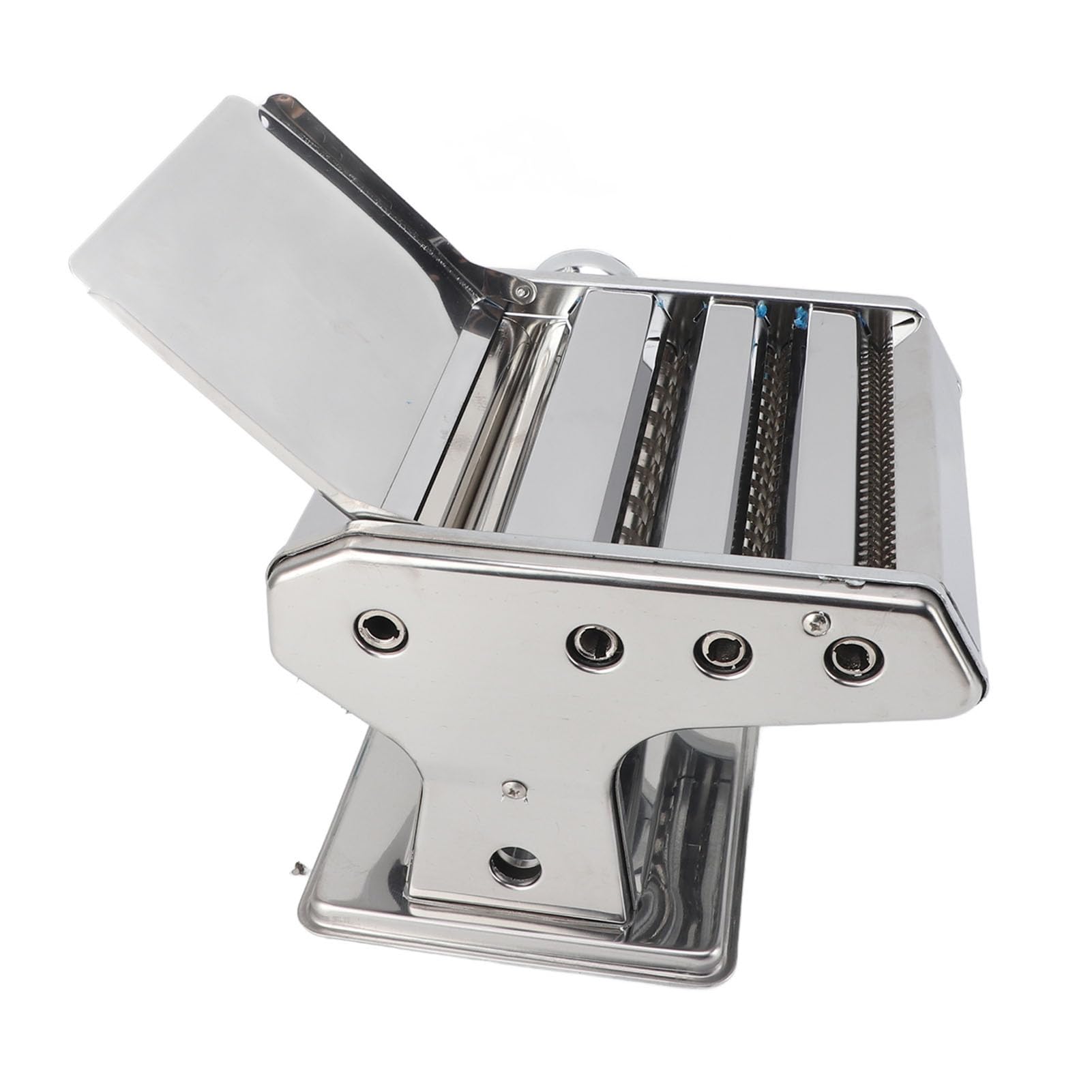 Máquina de Rodillo de Masa Manual de Acero Inoxidable con Múltiples Funciones, Fabricante de Fideos de Espesor Ajustable para Hacer Pasta (SILVER)