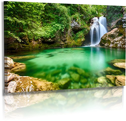 DECLINA Zen Wasserfall Leinwandbild – 30x50 Cm, Bedruckte Wanddekoration Für Wohnzimmer