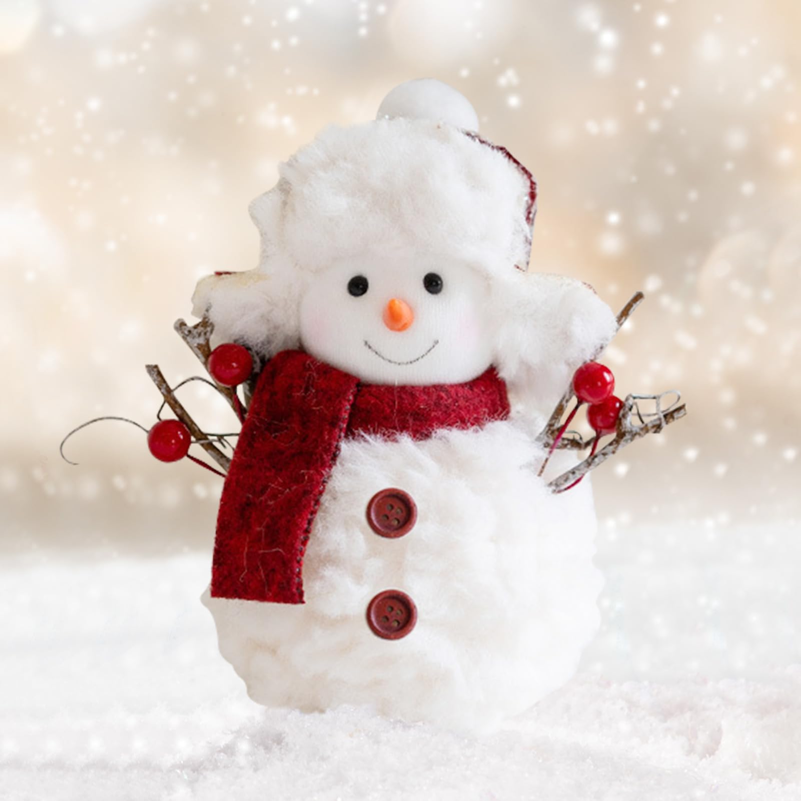 Plüsch Schneemann Puppe – 27x15 Cm, Weihnachtsdekoration Für Tisch & Zuhause, Kuscheliges Spielzeug
