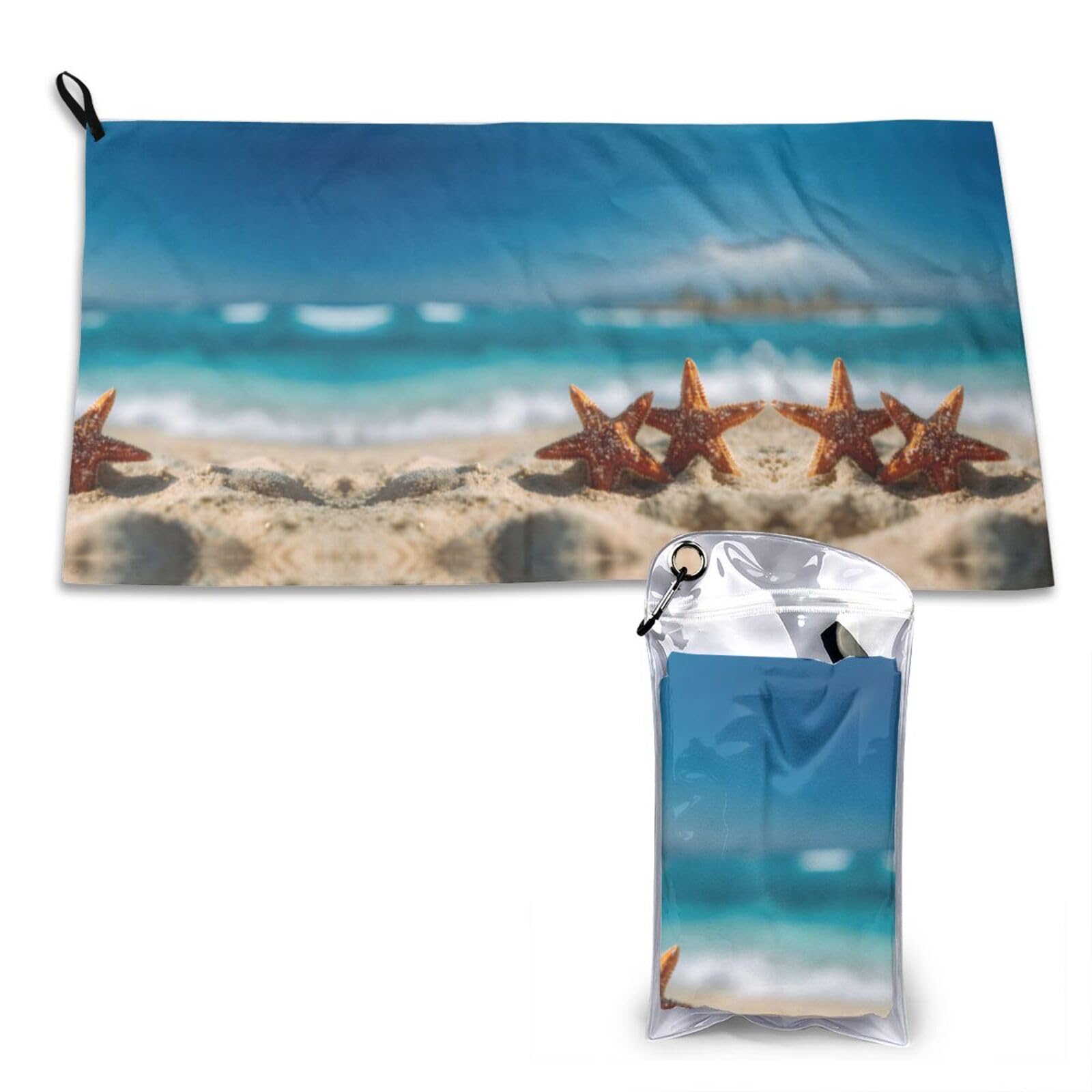 Wxwjshmgc White Stars And Starfish Print Cooling Towel, Gym Towel,Cooling Towels For Neck, Soft Breathable Travel Cool Towel,Sports Towels For Gym,Camping