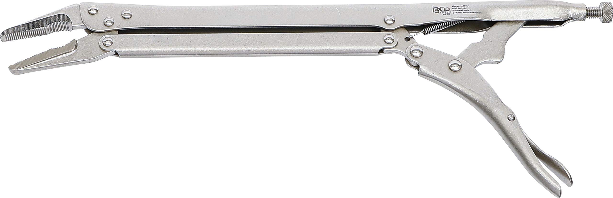 Bgs Chrome Finish, Matt 4496 | Locking Long Nose Grip Pliers | 380 Mm