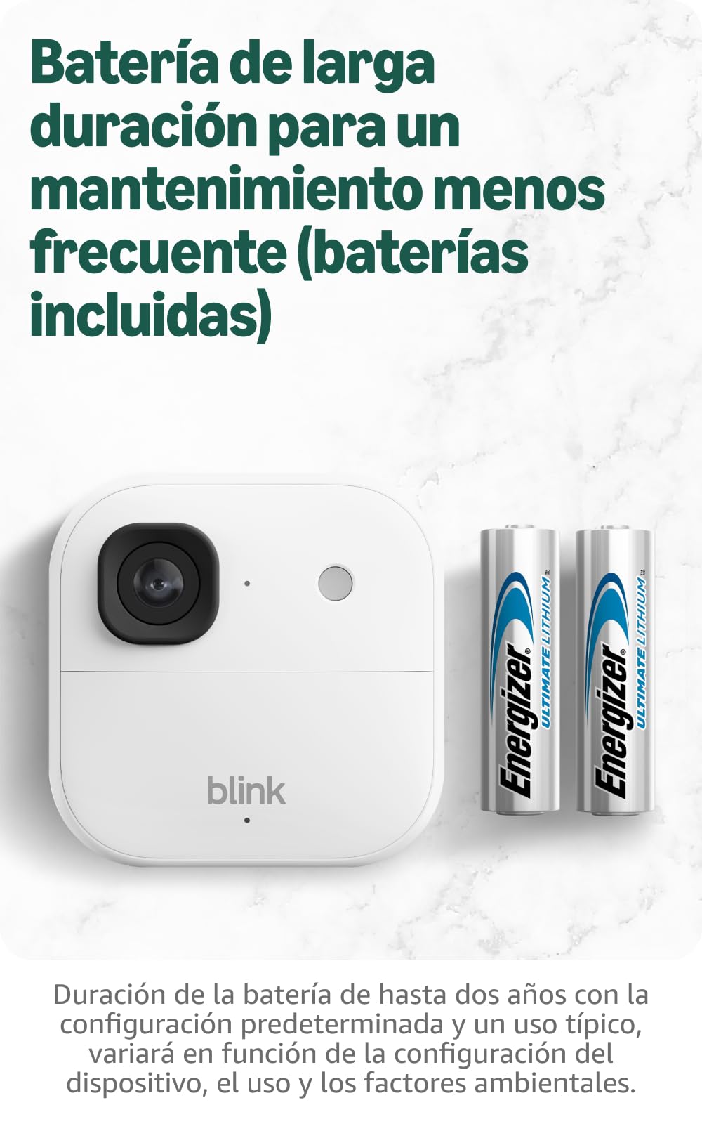Cámara exterior 2K+ Blink (última generación) — cámara de seguridad inteligente inalámbrica, resolución de vídeo 2K, módulo de sincronización básico Incluido: sistema de 1 cámara, Blanco — view 7