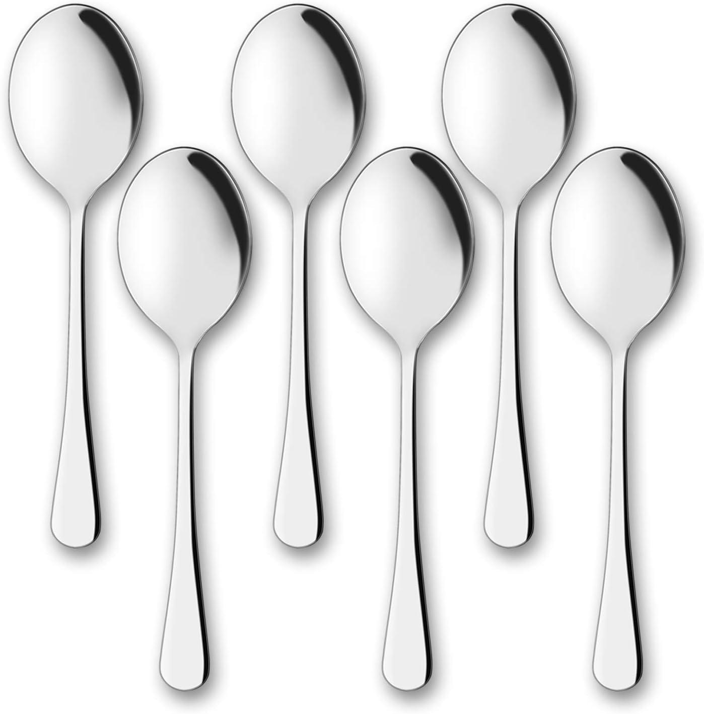 AOOSY Serving Spoons,6 PCS 10 Inches Stainless Steel Salad Serving