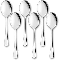 AOOSY 6-Piece X-Large 9.8" Stainless Steel Serving Spoons - Durable Buffet Catering Utensils for Parties, Kitchens & Banquets