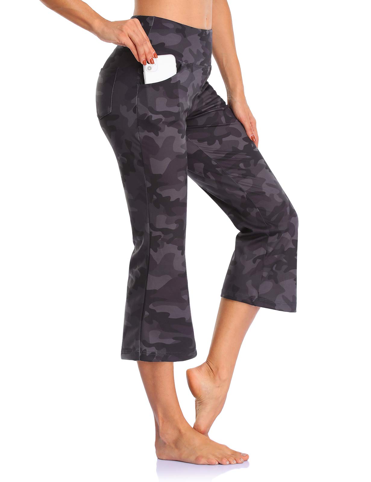 MOVE BEYOND Donna Pantaloni e Pinocchietti Bootleg da Yoga con 4 Tasche a Vita Alta Controllo di Pancia