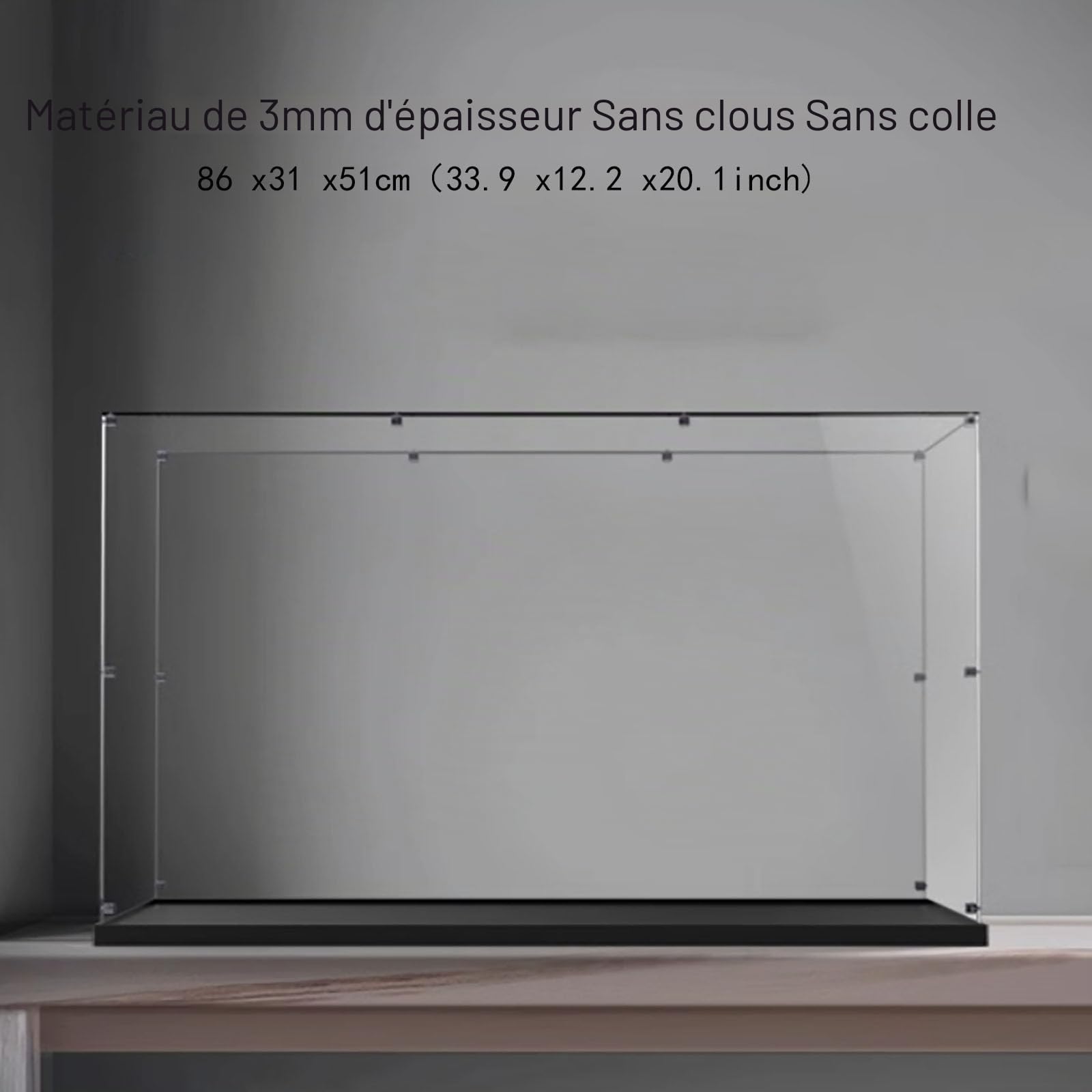 Vitrine en acrylique pour Lego 10335 Endurance Expedition Ship - Boîte de présentation transparente anti-poussière - Boîte de rangement rectangulaire de 86 x 31 x 51 cm