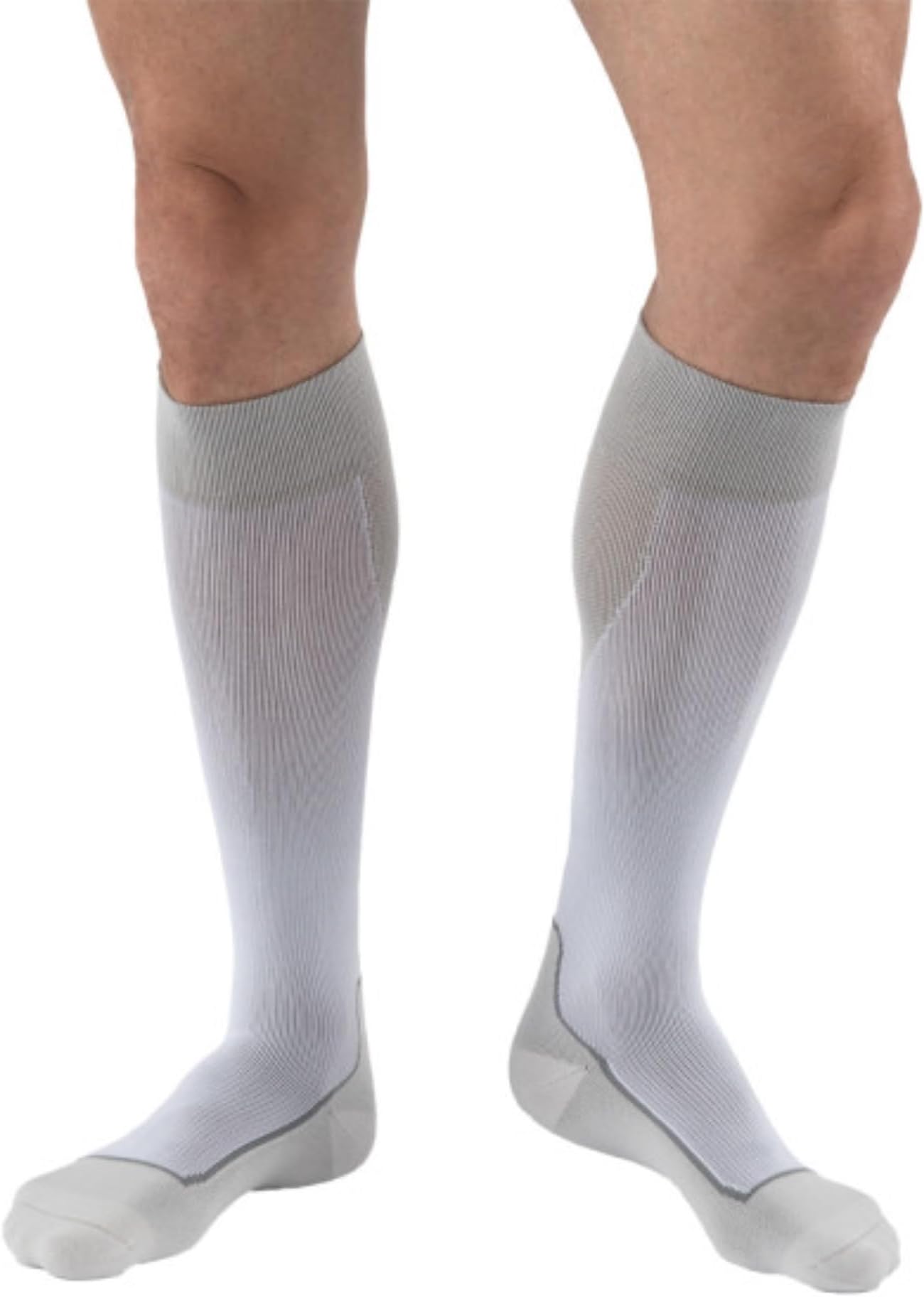 JOBSTBSN Medical 7529001 Sock, Knee High, 20-30 mmHG, Closed Toe, Medium, White/Grey