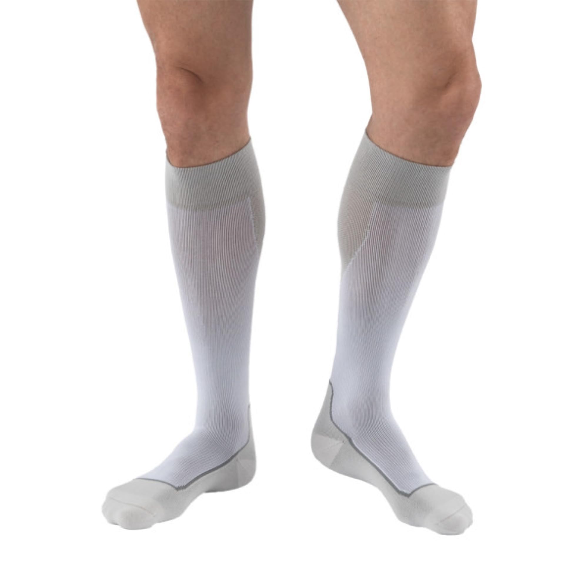 JOBSTBSN Medical 7529001 Sock, Knee High, 20-30 mmHG, Closed Toe, Medium, White/Grey